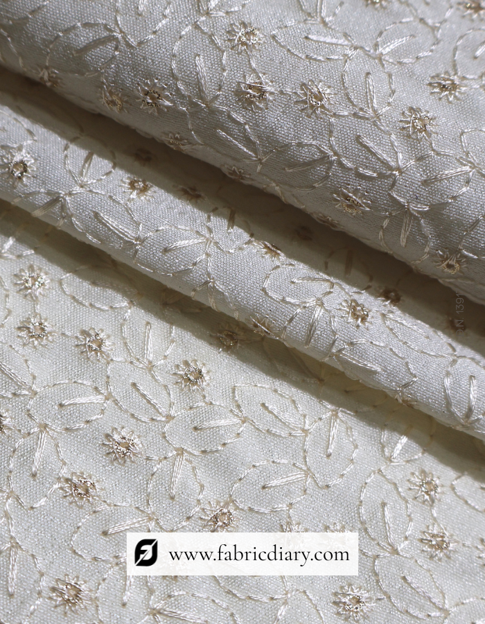 Wholesale embroidered sherwani fabric in off-white tone