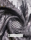 Designer fabric with four-square sequin embroidery