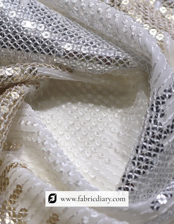 Allover Four Square Pattern Designer Sequin Fabric