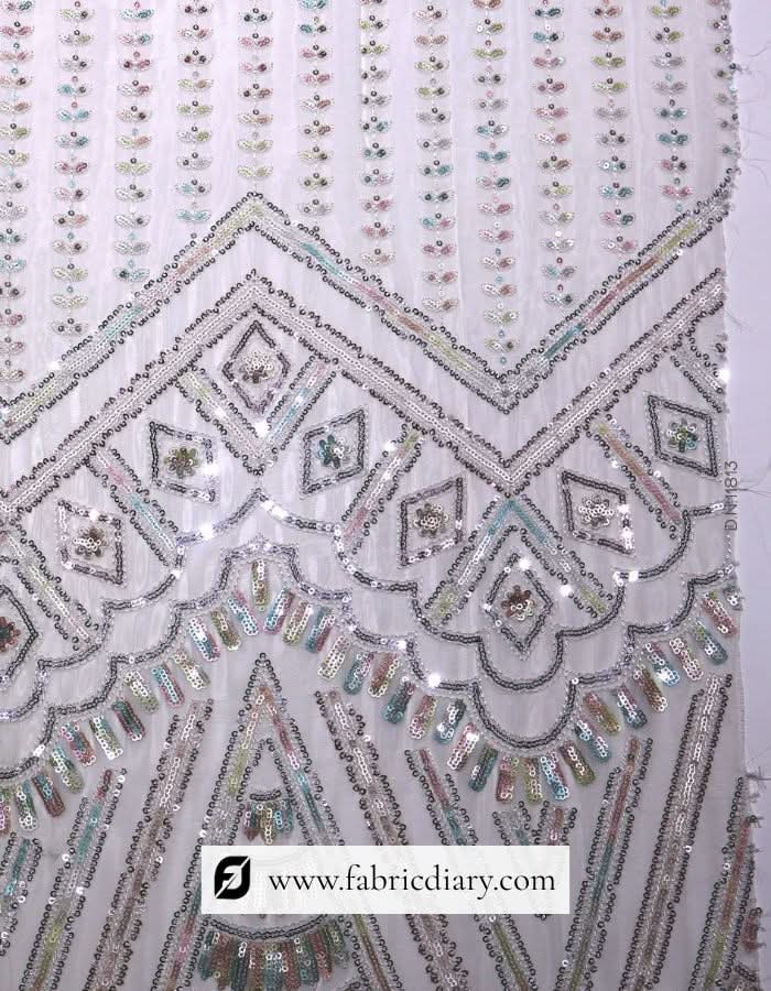 Multicolor Designer Sequins Fabric for Prom, Gowns, Lehengas, and Sarees – #83