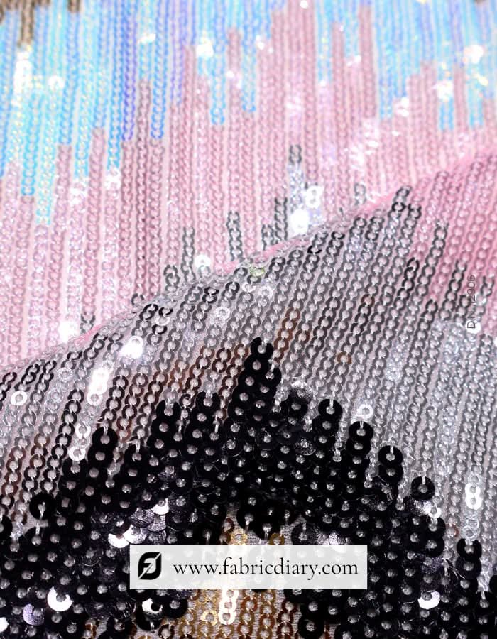 Designer multicolor sequin fabric for dresses and gowns