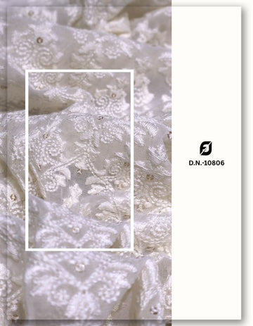 Lucknowi Daman Embroidery Fabric for Bridal Veils - 10806