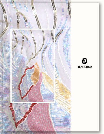 Mutlicolor Sequins Fabric for Evening & Partywear Fabric - 11022