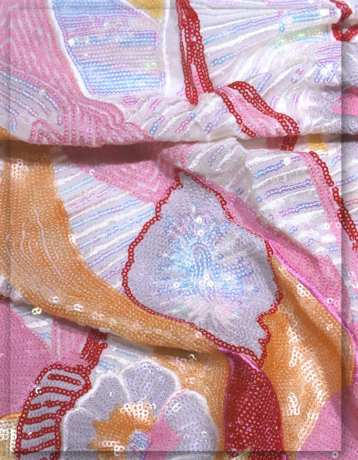 Mutlicolor Sequins Fabric for Evening & Partywear Fabric - 11022