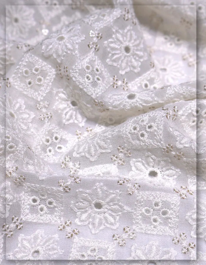Embroidered Georgette Lace Fabric for African Dresses #11178