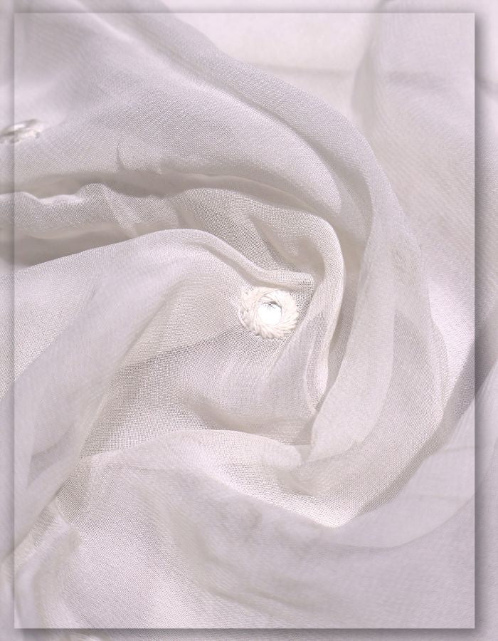 Dyeable Viscose Georgette Dupatta Fabric with Cotton Thread - 11694