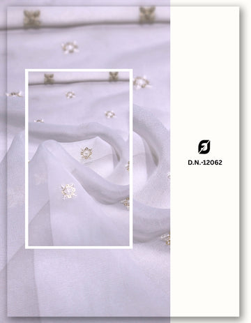 Glitter Sequins Butti Georgette Fabric - 12062