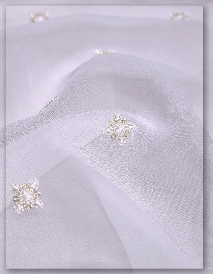 Glitter Sequins Butti Georgette Fabric - 12062