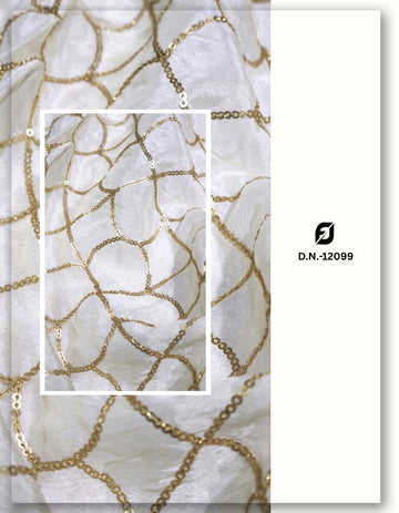 Chinon Geometric Sequins Embroidery Fabric - 12099