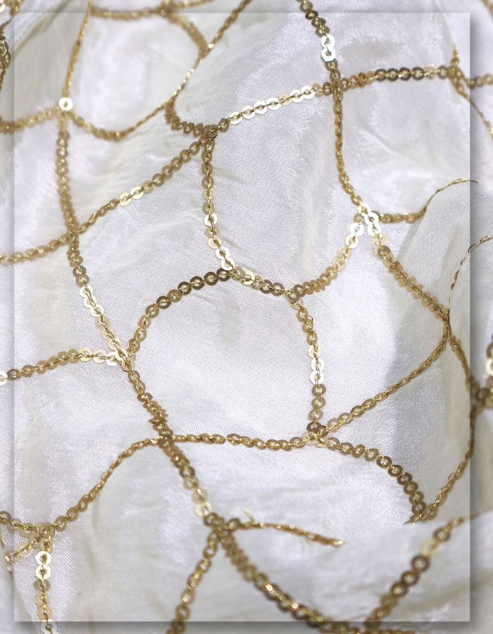 Chinon Geometric Sequins Embroidery Fabric - 12099