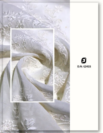 Georgette Leaves Branch Embroidery Lace Fabric