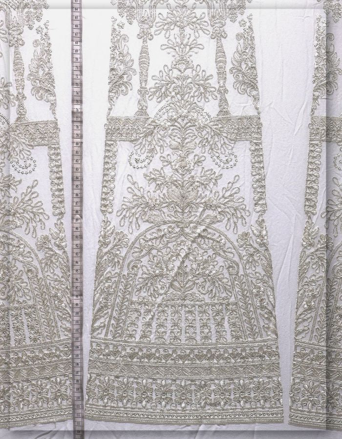 Georgette Kali Embroidery Fabric For Bridesmaid Dress - 12923