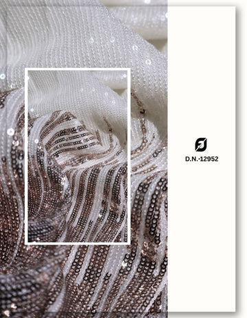 Designer Daman Sequins Embroidery Fabric -12952