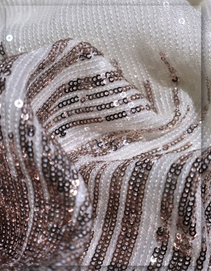 Designer Daman Sequins Embroidery Fabric -12952