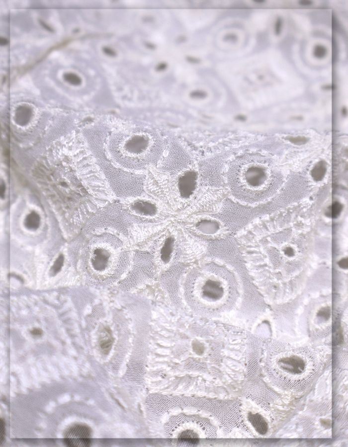 Pure Georgette Embroidery Fabric for Apparel Production - 12983