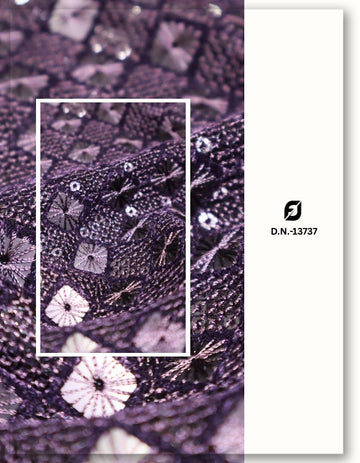 Velvet Sequins Embroidery Fabric for Garment - 13737