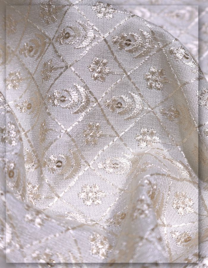 Vichitra Silk Embroidery Fabric for Kurta Sherwani Bulk - 13918