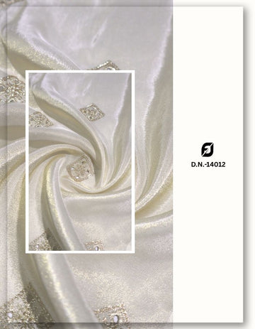 Dyeable Tissue Gold Viscose Fabric with 225 Zari Butta - 14012