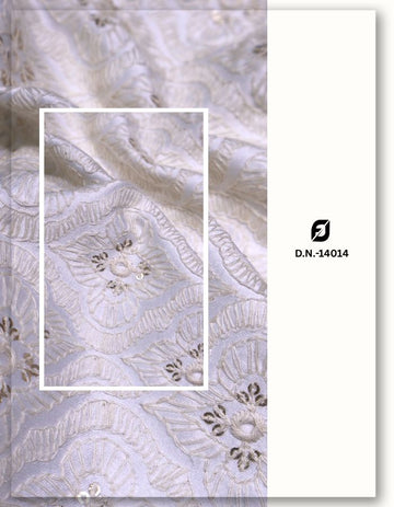 Malai Satin Embroidery Fabric for Kurta Sherwani Wholesale - 14014