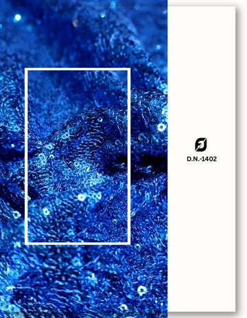 Royal Blue Heavy Sequins Embroidery Fabric - 1402