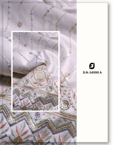Sherwani Designer Daman Embroidery Fabric Material - 14090-A