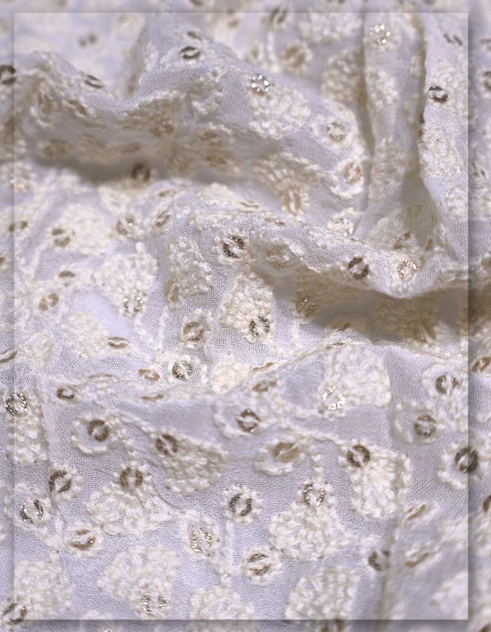 Georgette Embroidery Fabric for Sherwani & Kurta - 14215