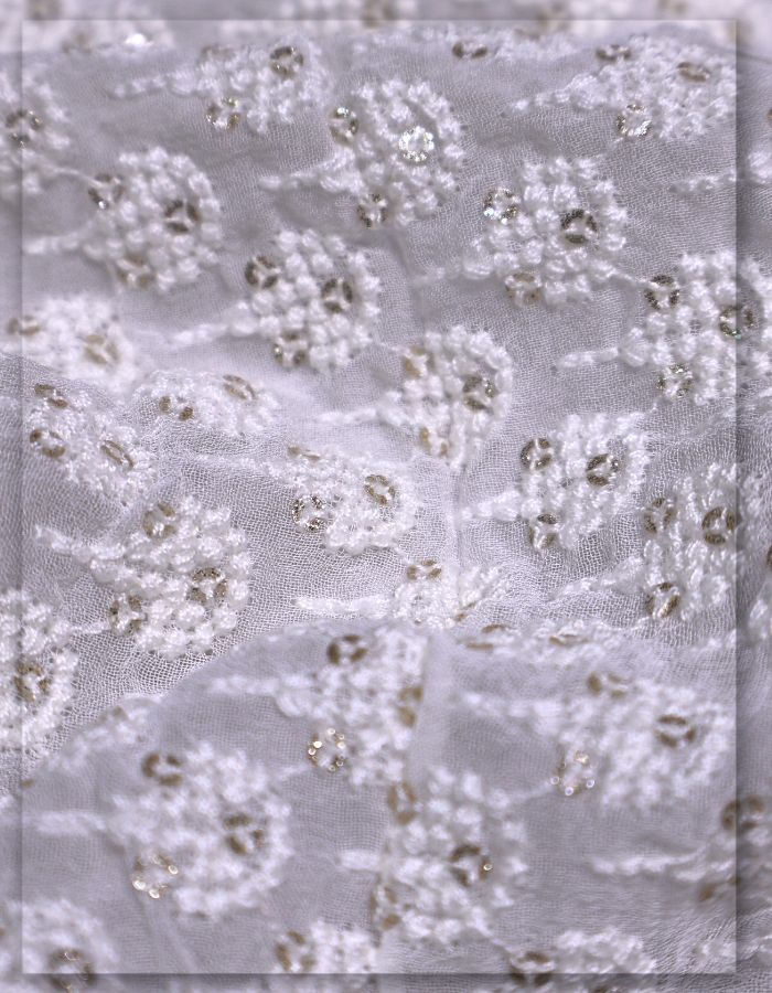 Viscose Georgette Embroidery Fabric for Sherwani & Kurta - 14216