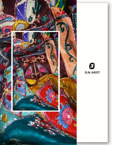 Designer Chinon Position Printed Fabric - 14377