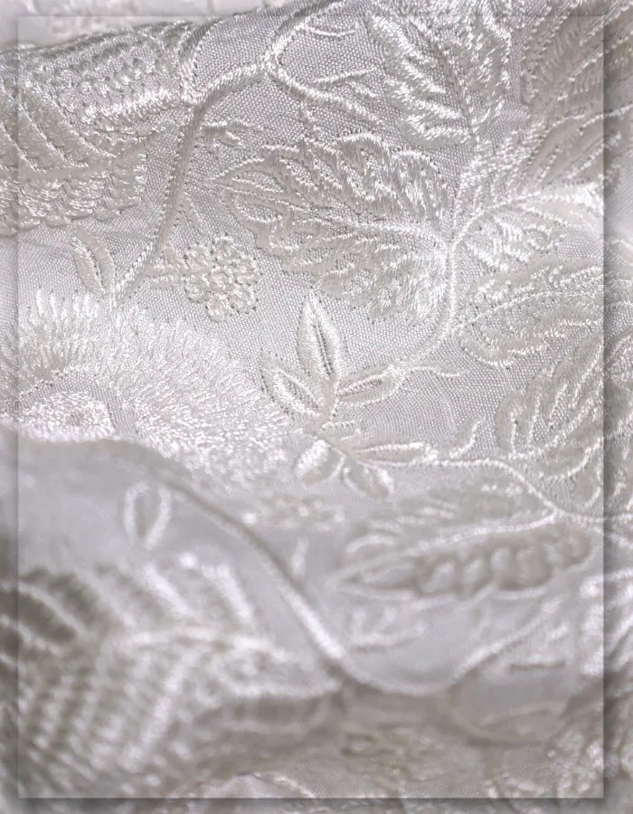Embroidered Floral Raw Silk Sherwani Fabric for Kurta - 14711