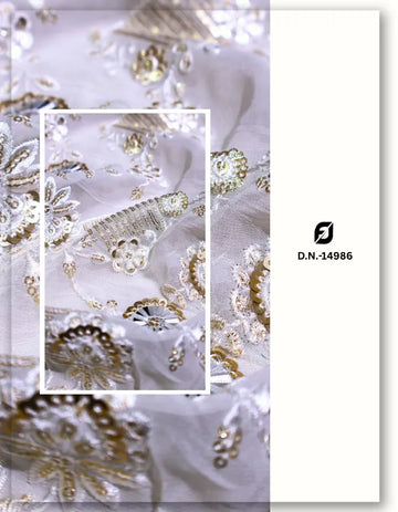 Modern Veil Mirror Lace Embroidery Fabric - 14986