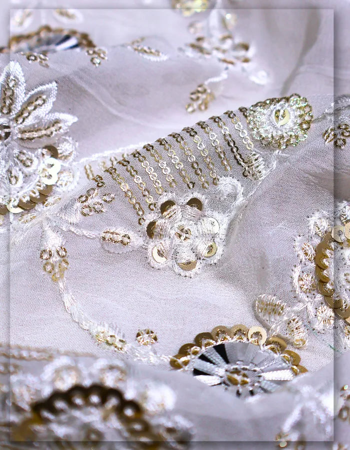 Modern Veil Mirror Lace Embroidery Fabric - 14986