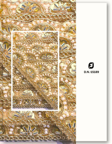 Gold Beaded & Cording Scallop Trim Lace 9 Mtr - 15189