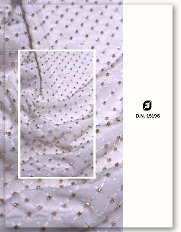 White Pearl Beaded Embroidery Net Fabric for Designer Wear
