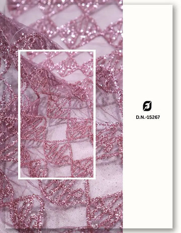 Glitter Diamond Lattice Sequin Embroidery Net Fabric - 15267