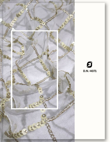 Square Pattern Sequin Mesh Lace Fabric - 4071