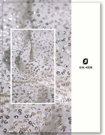 Shaded Sequins Border Heavy Embroidery Fabric -4378