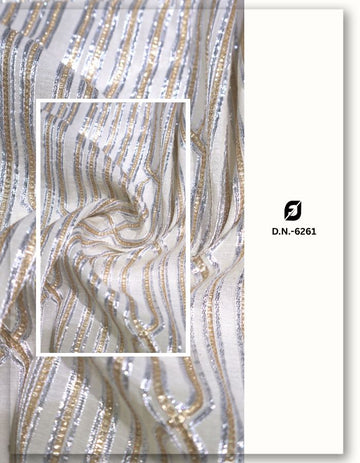 Dyeable Kora Cotton Fabric with Traditional Gota Patti Work - 6261