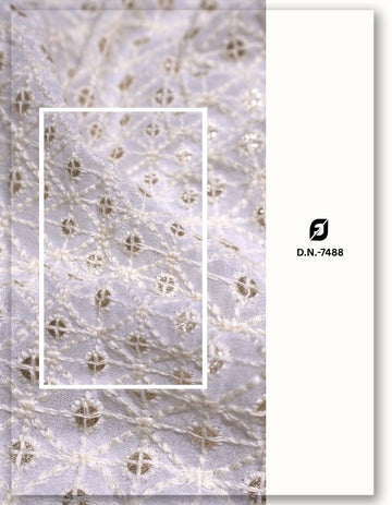 Designer Georgette Embroidery Fabric for Dresses Wholesale - 7488