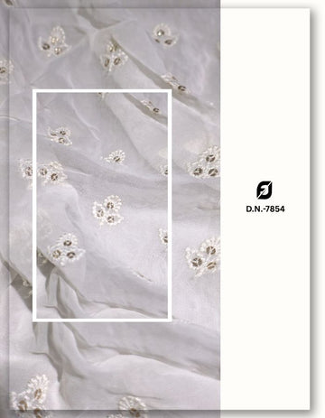 Latest Daman Schiffli Embroidery Fabric for Bridalwear-7854