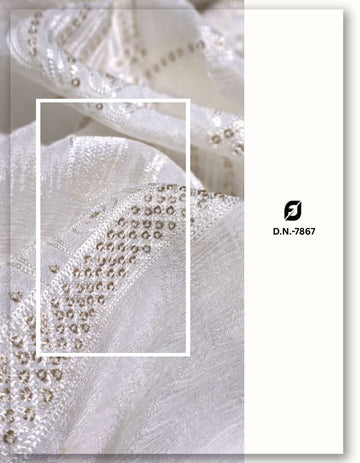 Traditional Heritage Designer Embroidered Dupatta - 7867