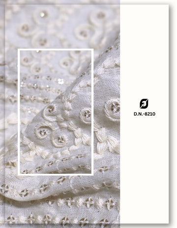 Premium Cotton Embroidery Fabric for Sherwani - 8210
