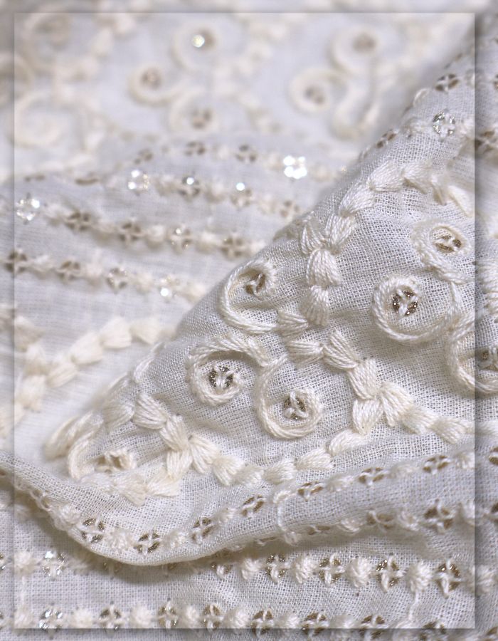 Premium Cotton Embroidery Fabric for Sherwani - 8210
