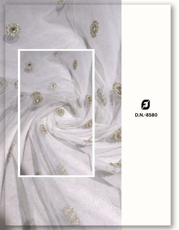 Luxury Mirror Zari Butti Designer Fabric -8580