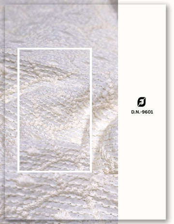 Kora Cotton Embroidery Fabric for All Garment Types - 9601