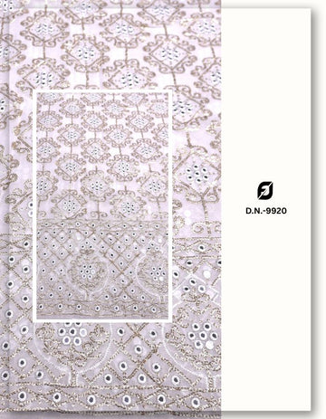 Traditional Geometric Mirror Lehenga Fabric - 9920