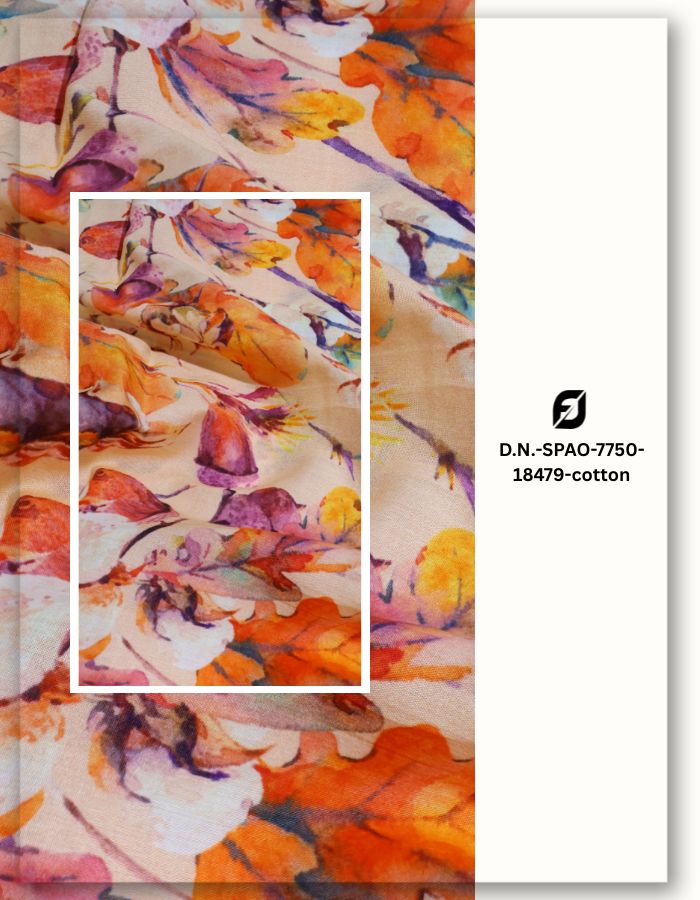 Digital Printed Cambric Cotton Fabric for Dresses and Kurtis
