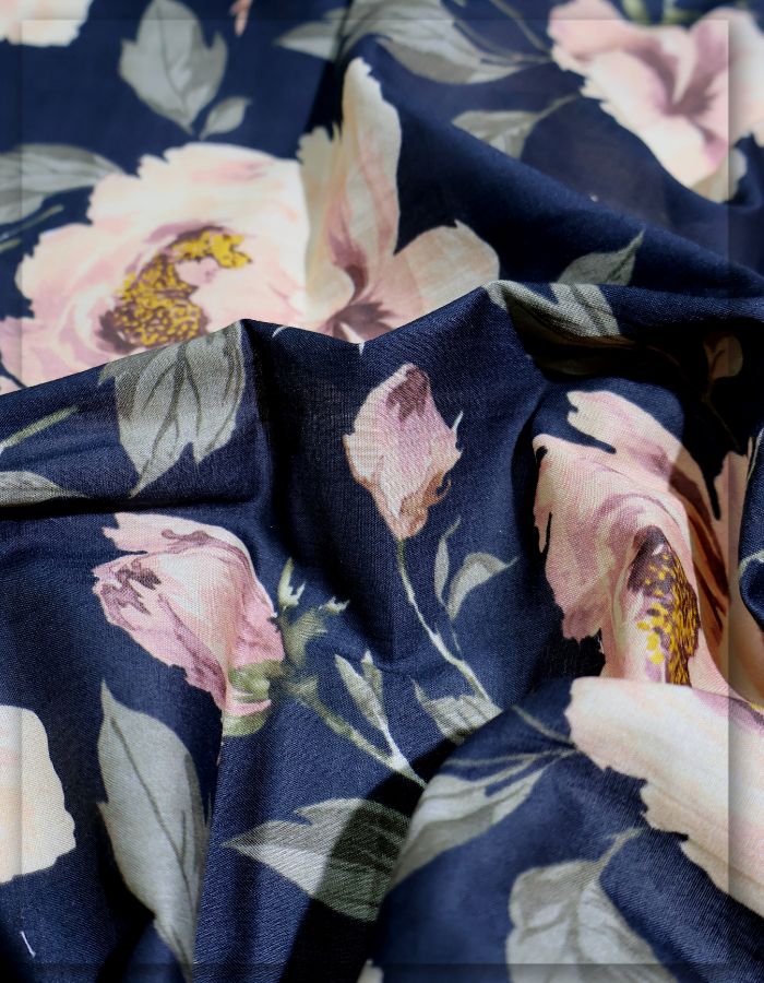 Onyx Black Rose Printed Cotton Yard MF123-spao-7750-18863-A