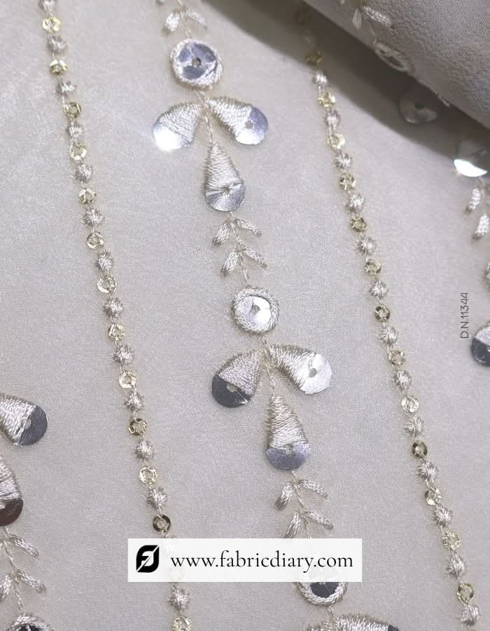 Sequins and viscose thread fabric – designer material for boutique dresses