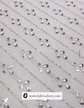 Cross-lining designer sequin textile – ethnic embroidered fabric exporter