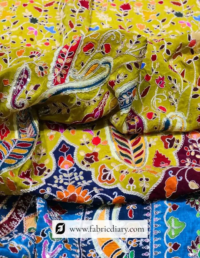 Embroidered fabric embroidery fabric inspired by Rahul Mishra and Valentino Garavani